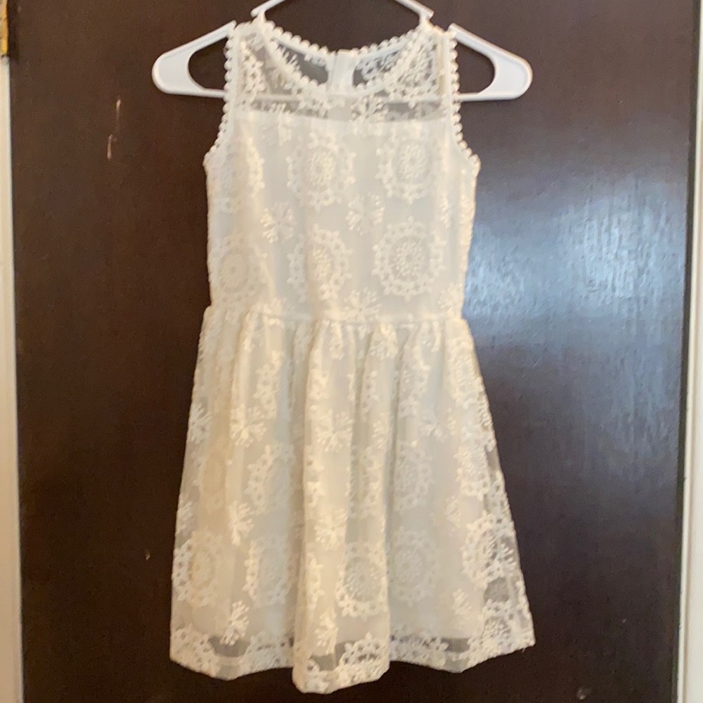 Girls size 8 white eyelet dress